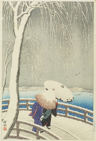 Neige à Yanagibashi, 1927 - Ohara Koson