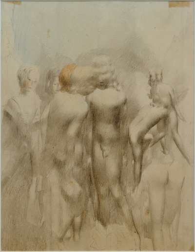 Groupe de garçons nus en plein air (Baigneurs) - Otto Meyer Amden