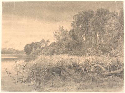 Paysage avec un lac forestier. Lac Gurre. - P.C. Skovgaard