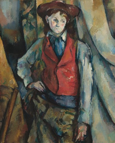 Garçon avec un gilet rouge - Paul Cézanne