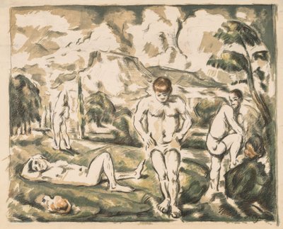 Les baigneurs (grande planche) - Paul Cézanne