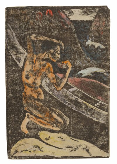 Un pêcheur buvant à côté de son canoë - Paul Gauguin