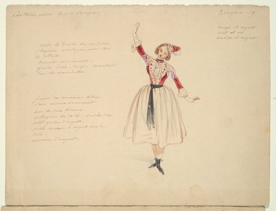 Étude de costume pour une gitane - Paul Gavarni