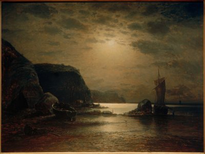 Côte rocheuse de Rügen au clair de lune - Paul Riess