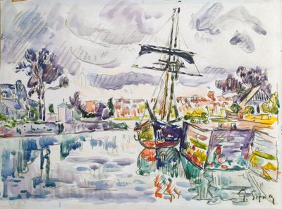 Voilier à un quai, années 1920 - Paul Signac