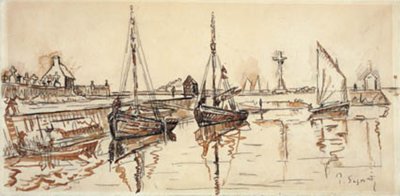 Voiliers dans le port de Barfleur - Paul Signac