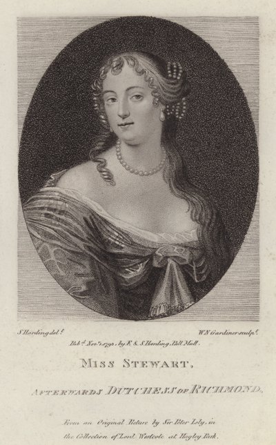 Frances Stewart, duchesse de Richmond (gravure) - Peter (after) Lely