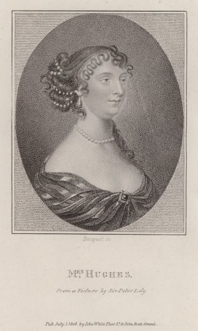 Margaret Hughes, actrice anglaise (gravure) - Peter (after) Lely