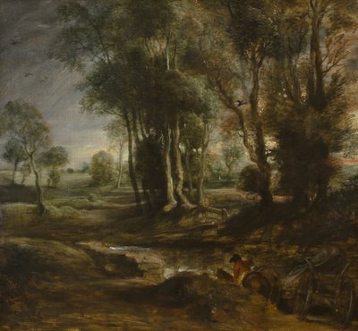 Paysage du soir avec chariot de bois, 1630-1640 - Peter Paul Rubens