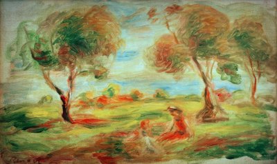 Paysage près de Cagnes-sur-Mer, avec des gens - Pierre Auguste Renoir