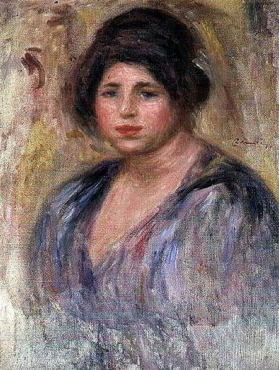 Jeune femme avec un chapeau de fourrure - Pierre Auguste Renoir