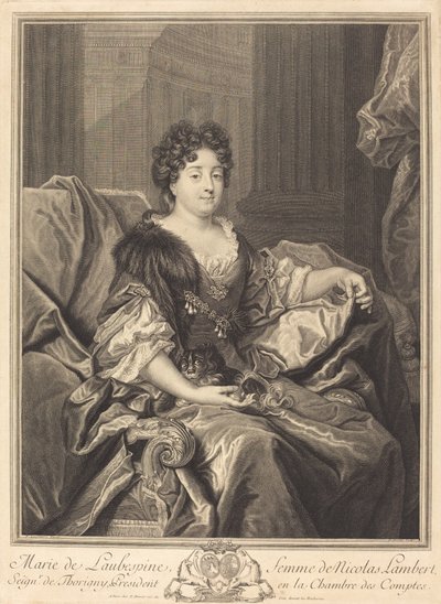 Marie de Laubespine - Pierre Drevet after Nicolas de Largillierre