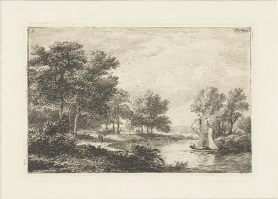 Paysage fluvial avec voilier - Pieter Casper Christ