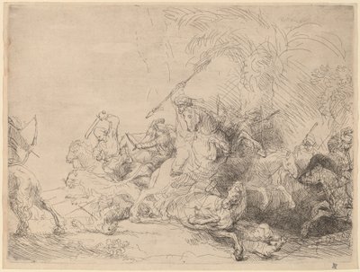 La Grande Chasse au Lion - Rembrandt van Rijn