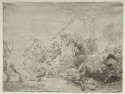 La grande chasse au lion - Rembrandt van Rijn