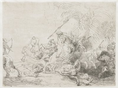 La grande chasse au lion - Rembrandt van Rijn