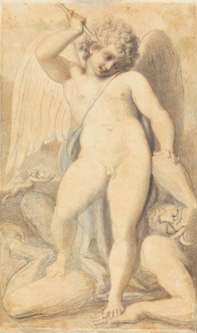 Cupidon maîtrisant un satyre - Richard Cosway