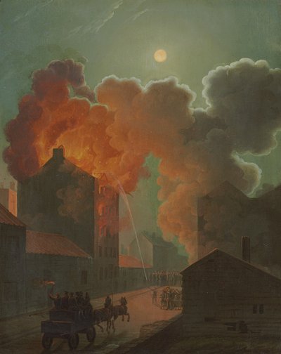 Un incendie à Boston au clair de lune, vers 1830-1835 - Robert Salmon