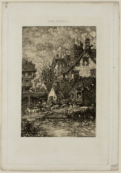 Entrée dans un village, de Revue Fantaisiste - Rodolphe Bresdin