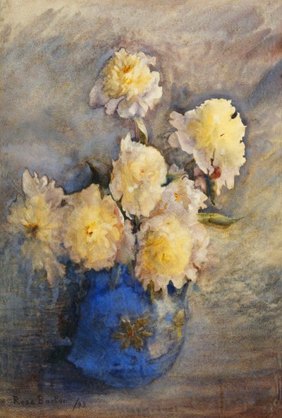 Pivoines dans un vase bleu, 1899 - Rose Maynard Barton