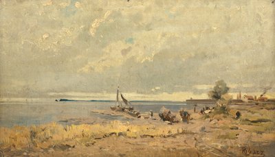 Paysage de plage avec bateaux - Rudolf Ribarz