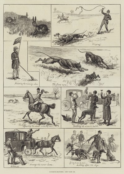 Courses de lévriers (gravure) - S.T. (after) Dadd