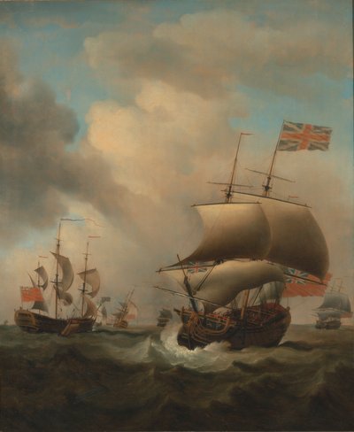 Navires dans une mer agitée - Samuel Scott