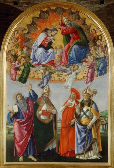 Couronnement de Marie avec quatre saints - Sandro Botticelli