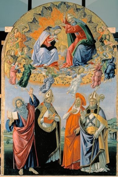 Couronnement de Marie avec quatre saints - Sandro Botticelli