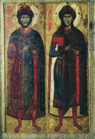 Saints Boris et Gleb, icône russe - School Russian