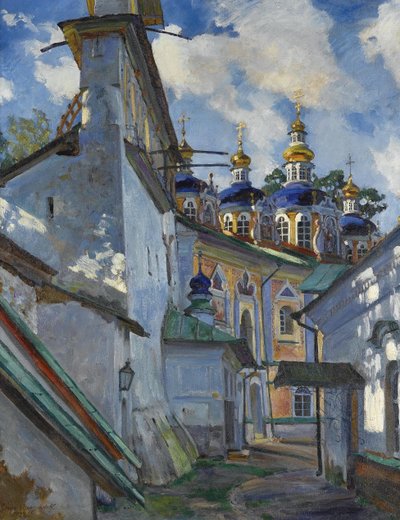 Vue du monastère Pskovo-Pechersky, 1928 - Sergei Arsenevich Vinogradov