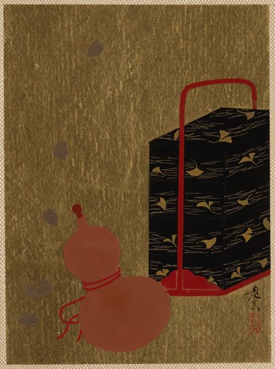 Boîte laquée et gourde - Shibata Zeshin