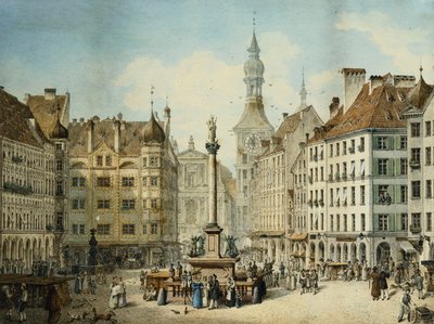 Le Schrannenplatz, Munich, 1835 - Simon Quaglio