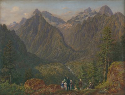 Paysage des Tatras avec figures - Slovakian School