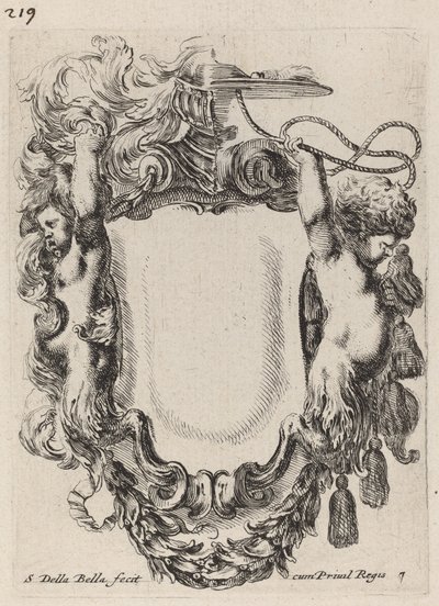 Cartouche avec satyres enfants, 1647 - Stefano della Bella