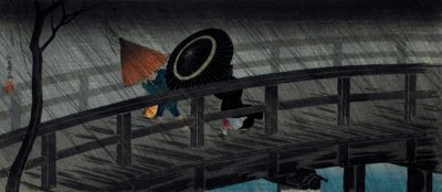 Pluie sur le pont Izumi - Takahashi Hiroaki