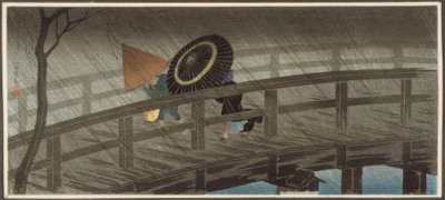 Pluie sur le pont Izumi - Takahashi Hiroaki