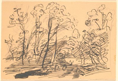 Paysage forestier avec arbres élancés - Theodor Philipsen