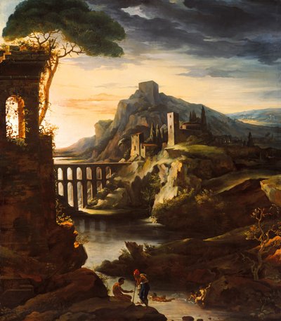 Soir: Paysage avec un Aqueduc - Theodore Gericault