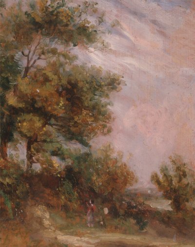 Paysage avec arbres et une figure - Thomas Churchyard