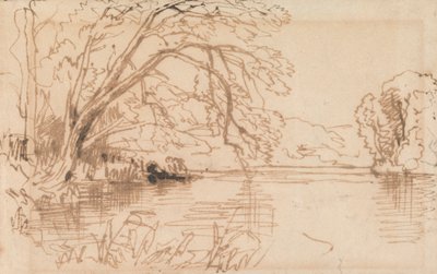 Un arbre surplombant une rivière - Thomas Creswick