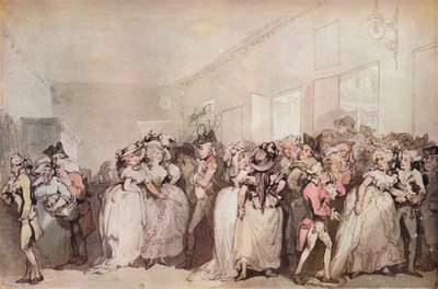 Les flâneurs du hall des boîtes de 1785 - Thomas Rowlandson