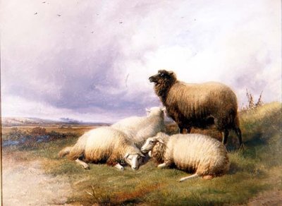 Moutons dans un paysage - Thomas Sidney Cooper