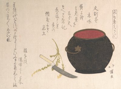 Vase et couteau de cuisine, 1816 - Totoya Hokkei