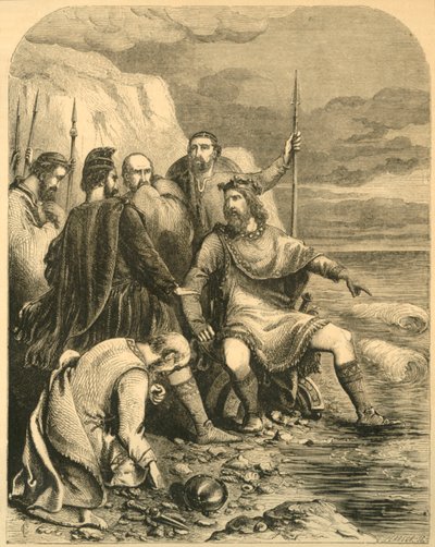 Canute réprimandant la flatterie de ses courtisans, vers 1890 - Unbekannt