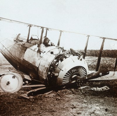 Pilote mort dans un avion Salmson abattu, vers 1914-1918 - Unbekannt