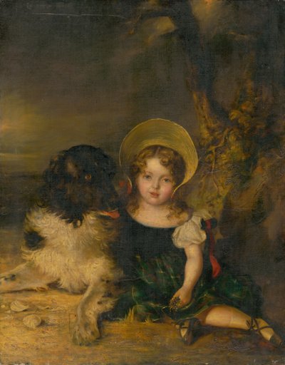 Fille avec un chien - Unbekannt