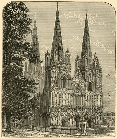 Cathédrale de Lichfield - La façade ouest, 1898 - Unbekannt