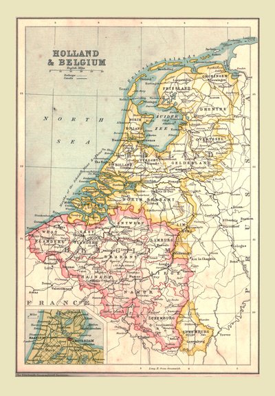 Carte de la Hollande et de la Belgique, 1902 - Unbekannt