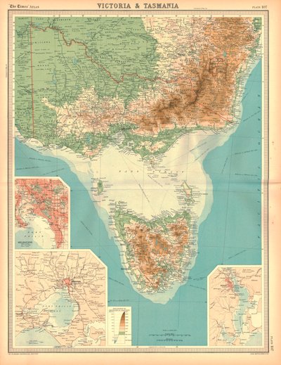 Carte de Victoria et de Tasmanie - Unbekannt